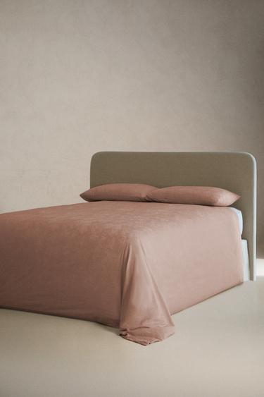 MARBLE JACQUARD SATEEN DUVET COVER — Light pink 2
