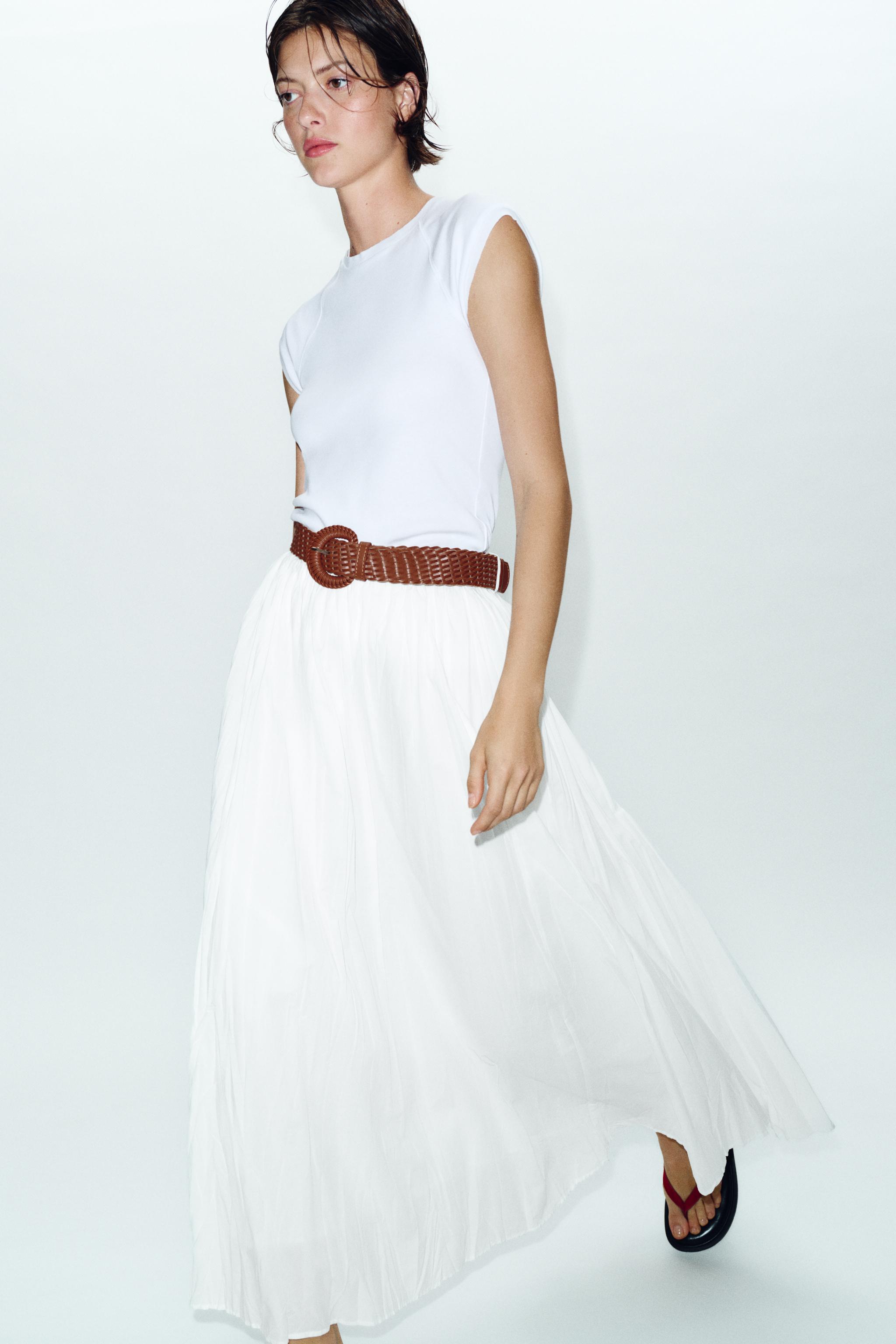 BELTED MIDI SKIRT