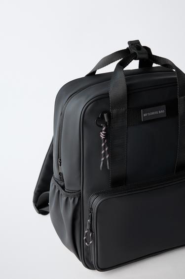 RUBBERISED SCHOOL BACKPACK - Black by Zara - Image 2
