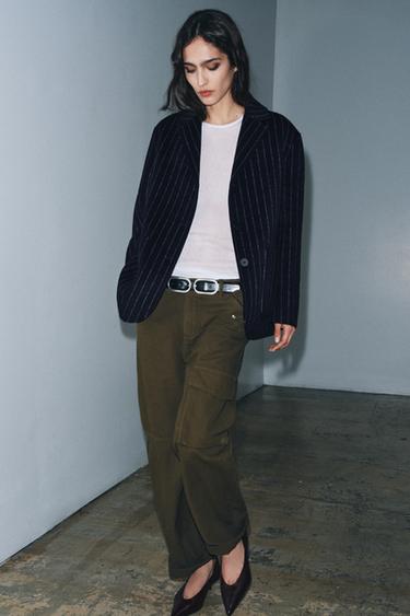 BLAZER AVEC LAINE ZW COLLECTION - rayures de Zara - Image 5
