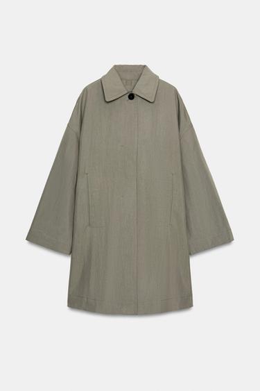 TRENCH OVERSIZE ZW COLLECTION - Gris grenat de Zara - Image 8