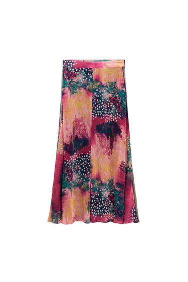 PRINTED MIDI SKIRT