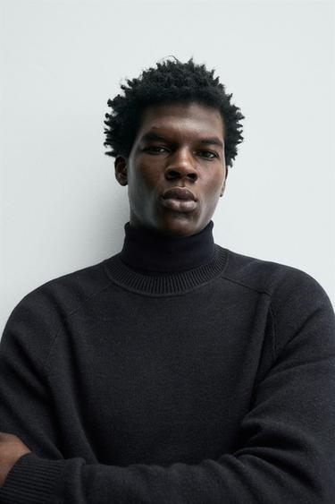 TEXTURED WOOL JUMPER - Blue by Zara - Image 4