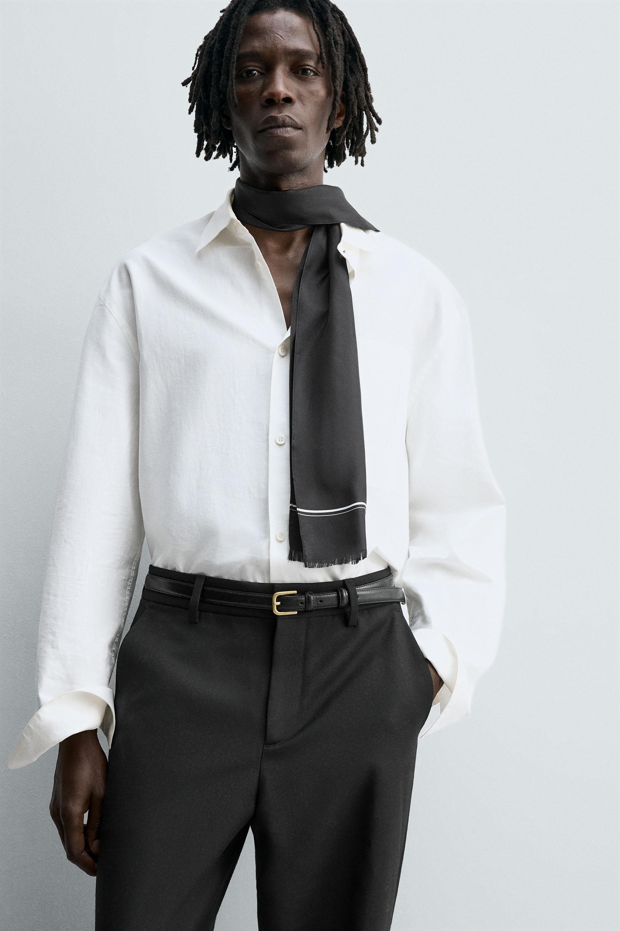 シルク100%スカーフ - ブラック | ZARA Japan / 日本
