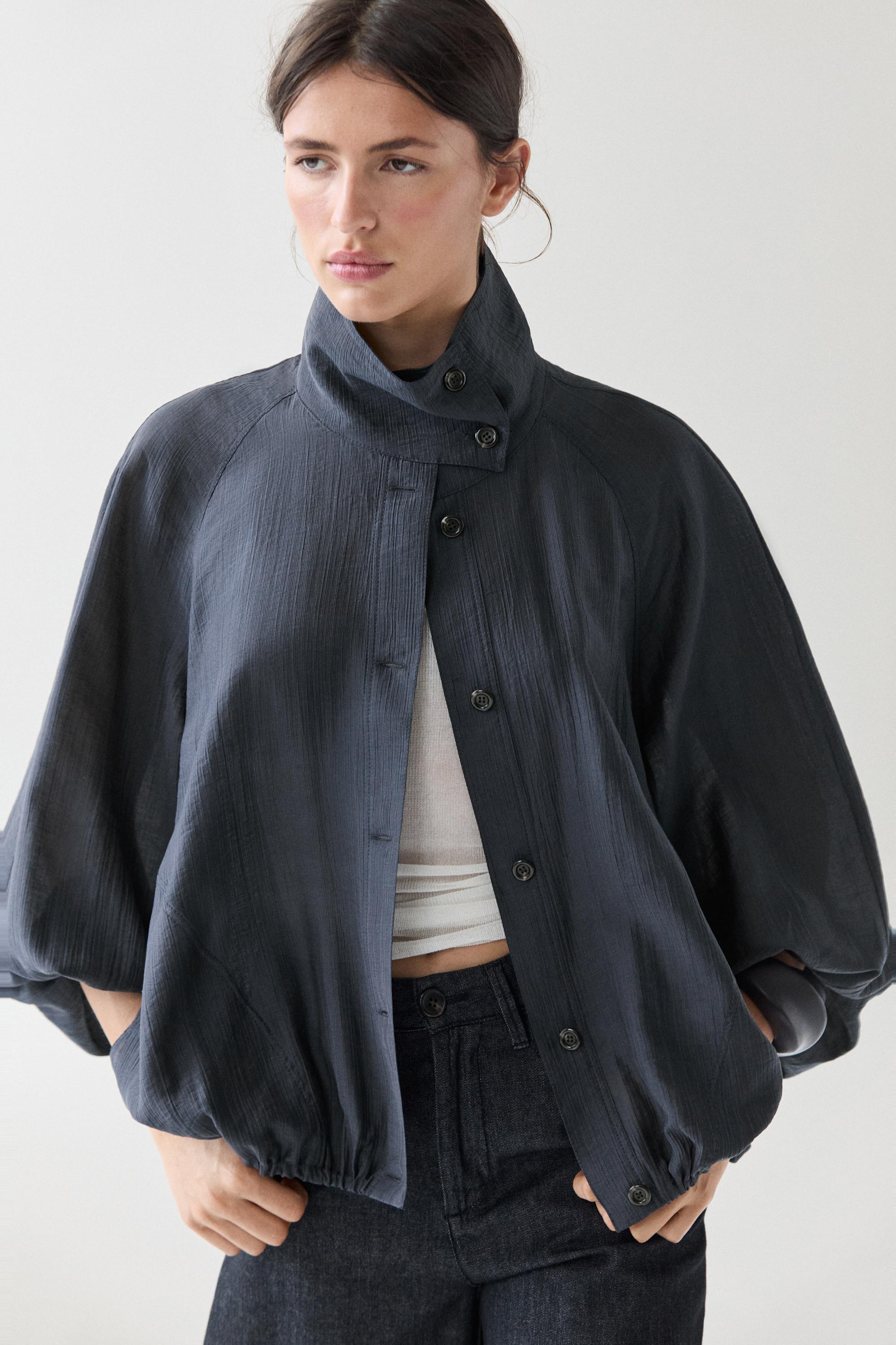 Veste bomber fluide détail froncé