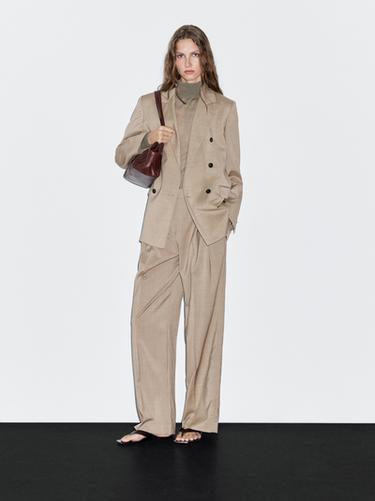 Americana cruzada 100% lana - Beige de Zara - Imagen 0