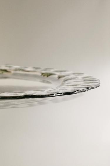 GLASS CHRISTMAS HOLLY LEAF DESSERT PLATE - 990 by Zara - Image 3