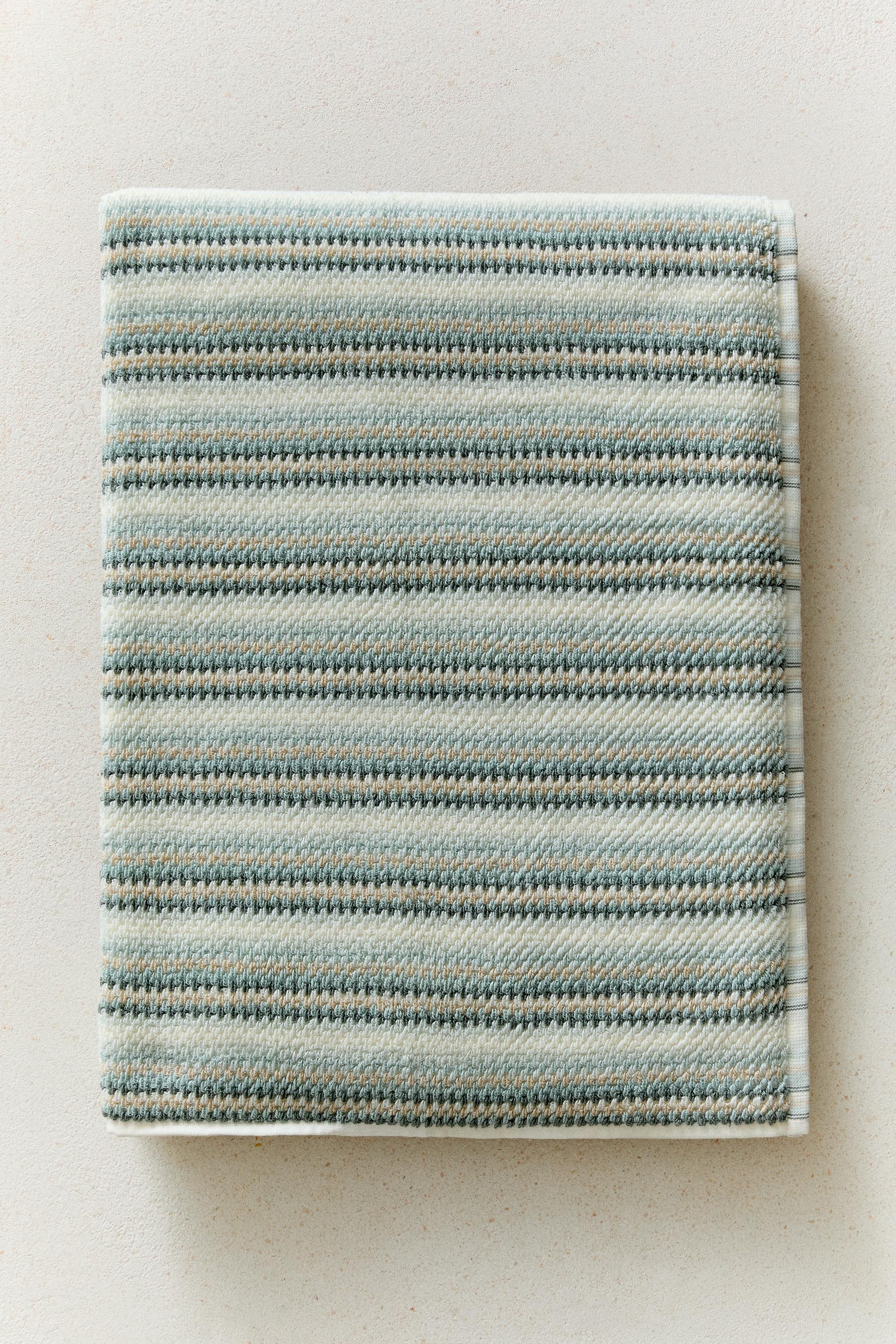 COTTON STRIPED BATH TOWEL — Multicolored