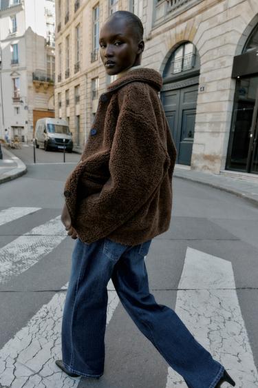 MANTEAU DOUBLE FACE RÉVERSIBLE - Marron de Zara - Image 4
