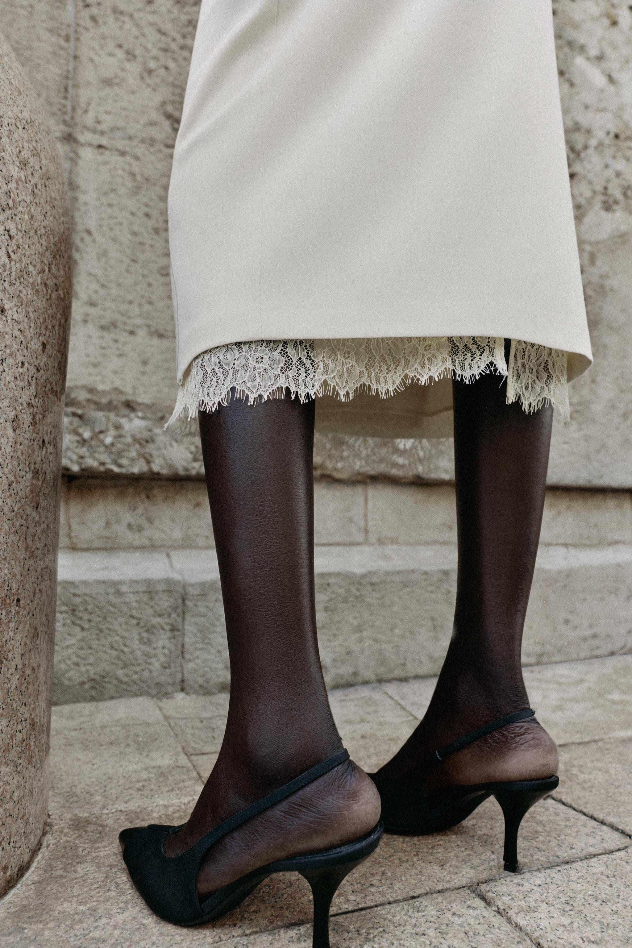LACE WRAP MIDI SKIRT