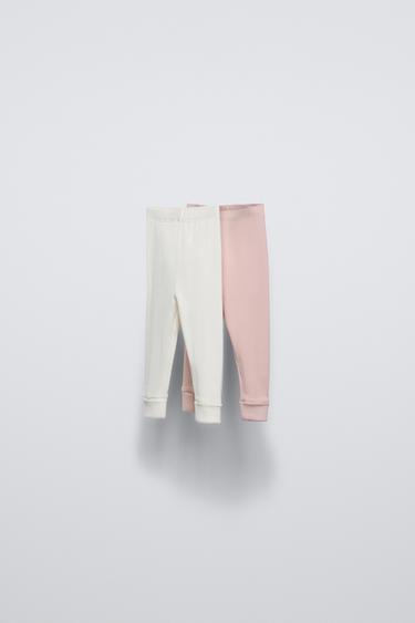 PAKKE MED TO LEGGINGS I RIB - rosa fra Zara - Billede 0
