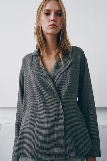 CAMISA CUADROS ZW COLLECTION - Negro / Blanco de Zara