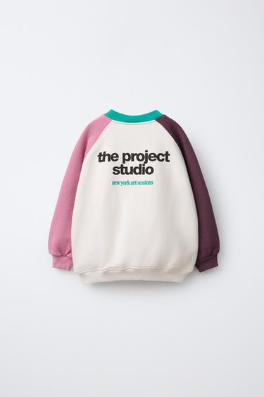 SUDADERA COLOR BLOCK ETIQUETA - Rojo / Coral de Zara