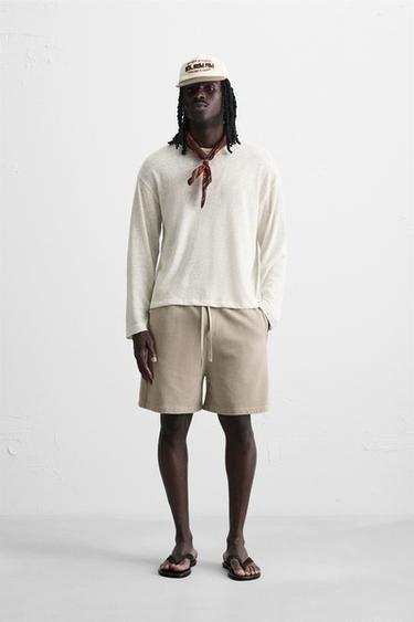 WASHED JOGGER BERMUDA SHORTS - Stone by Zara