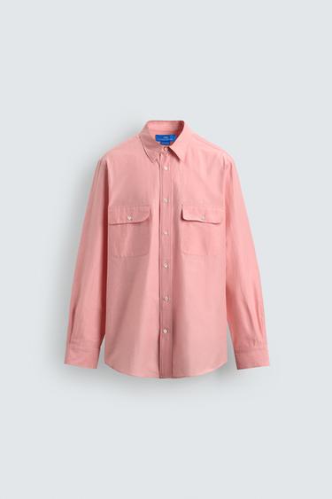 REGULAR FIT FLOWING SHIRT WITH POCKETS AARON LEVINE X ZARA - Chalk pink by Zara