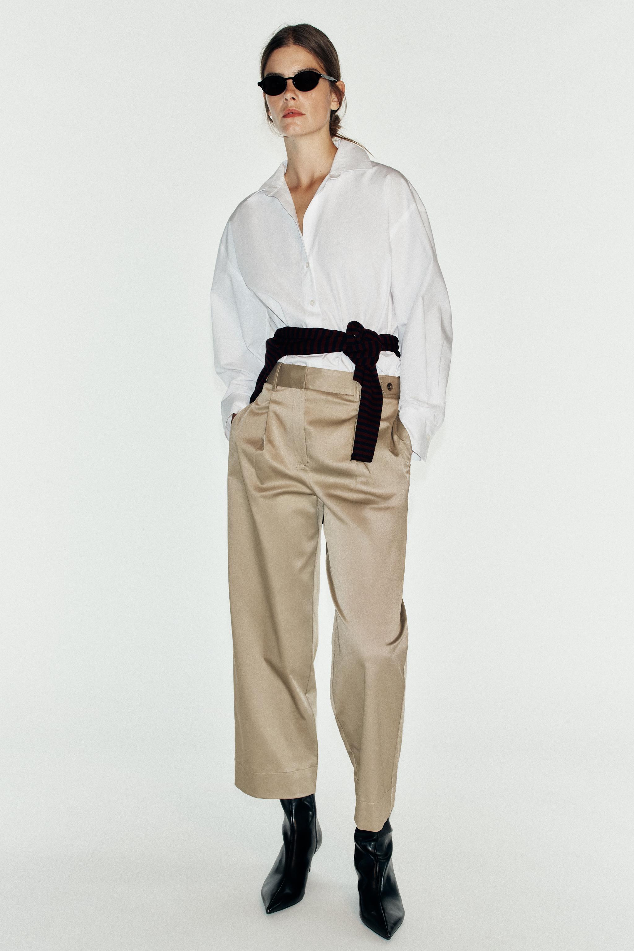 WAIST TAB TROUSERS — Sand