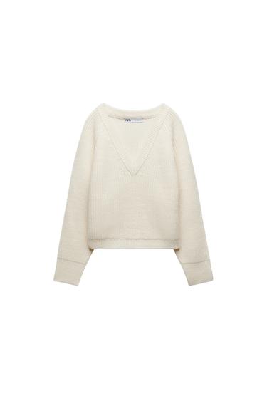 PURL KNIT CROPPED SWEATER