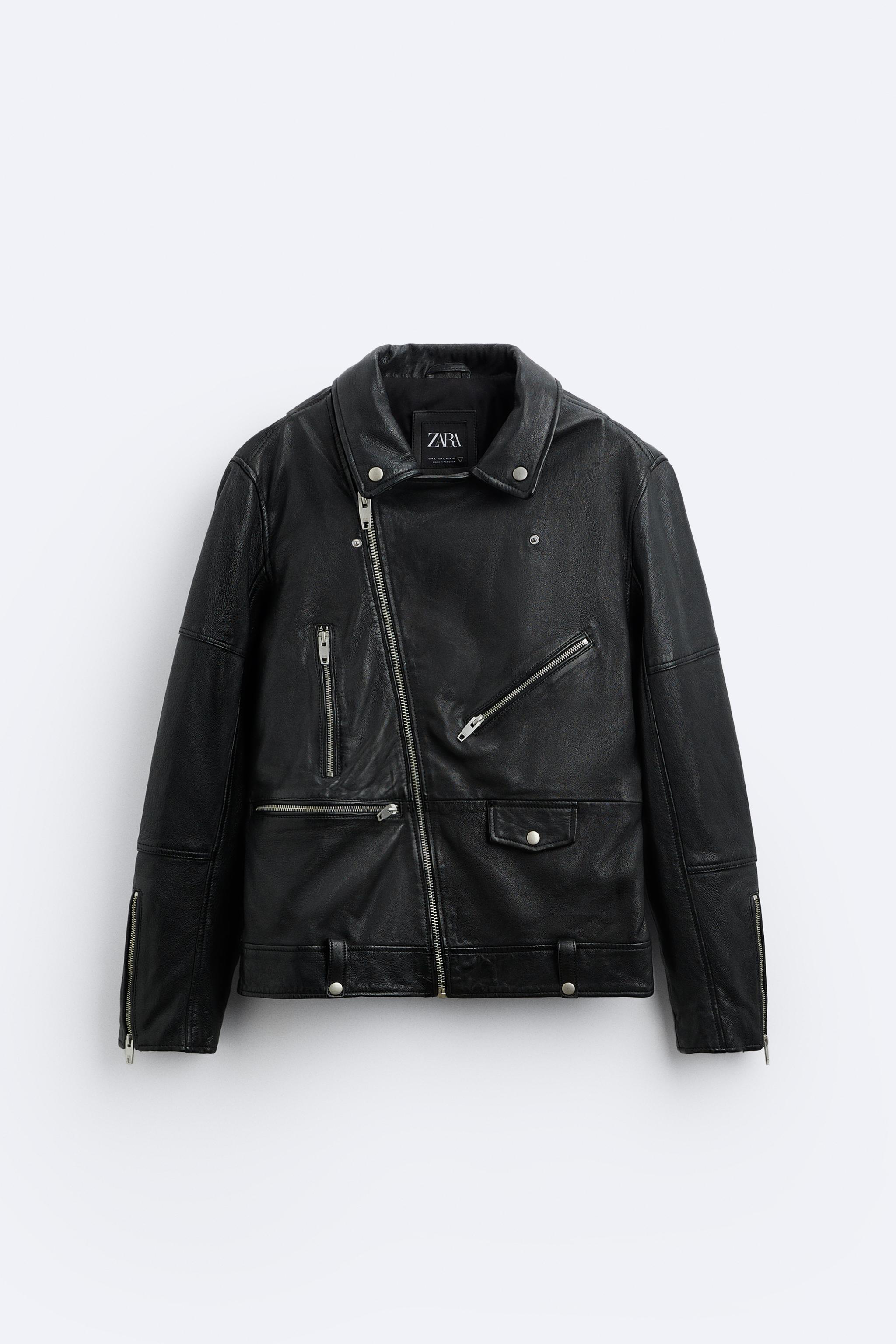 LEATHER BIKER JACKET - Black | ZARA United States