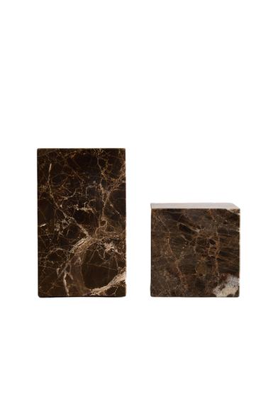 Zara MARBLE BOOKEND - Brown