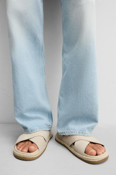 CROSSOVER LEATHER SANDALS - Ecru White by Zara - Image 3