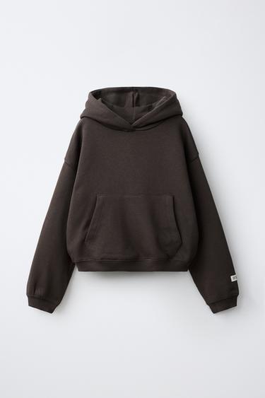 LABEL HOODIE - Brown by Zara