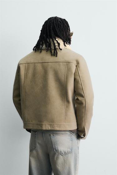 CROPPED COTTON JACKET WITH FAUX FUR - Sand by Zara - Image 2