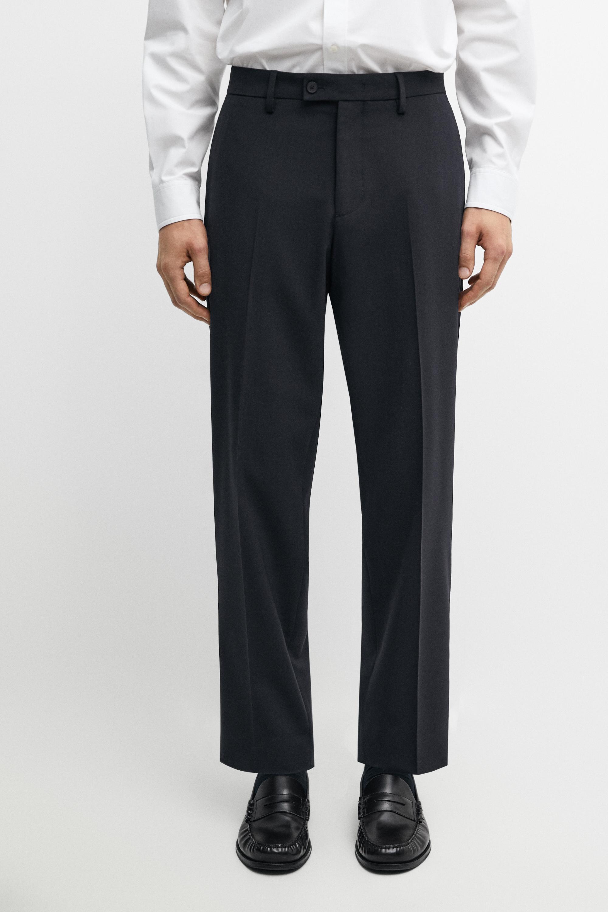 Pantalon de costume en laine mélangée