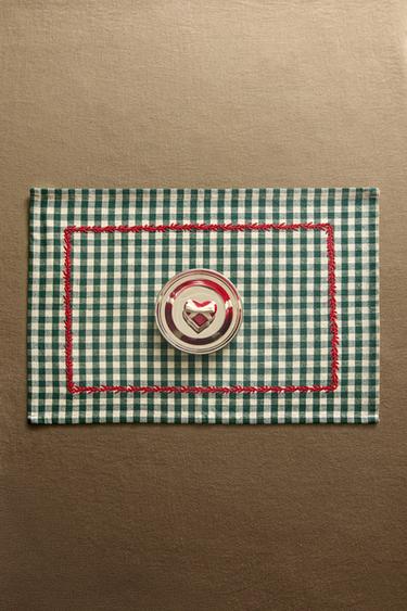 CHRISTMAS CHECK PLACEMAT - Green by Zara