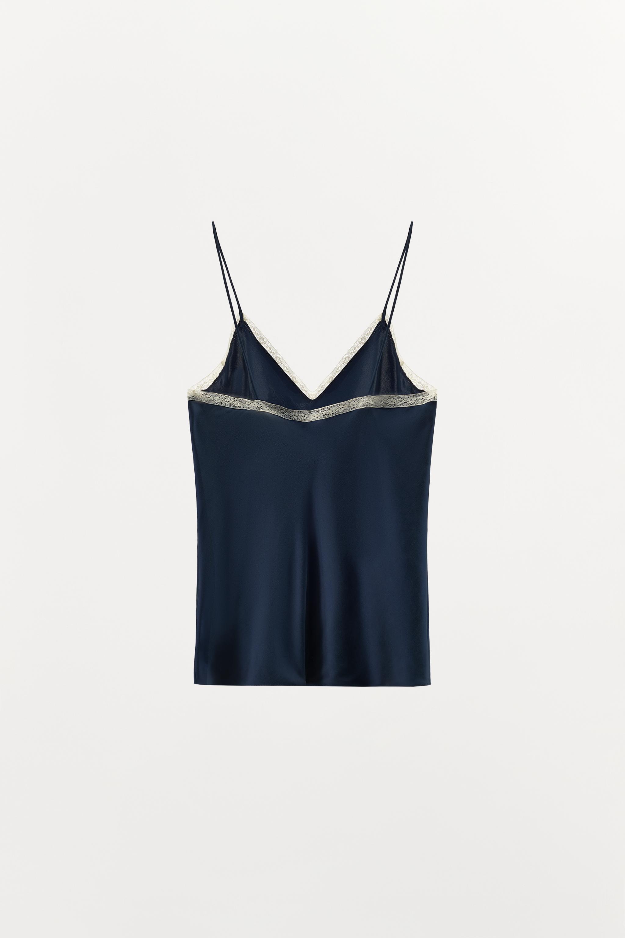 100% SILK LACE TRIM CAMISOLE