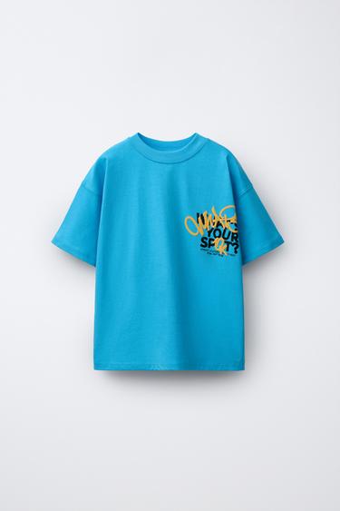 GRAFFITI PRINT T-SHIRT - Blue by Zara