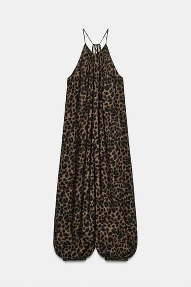 ANIMAL PRINT LONG JUMPSUIT - Khaki by Zara - Image 0