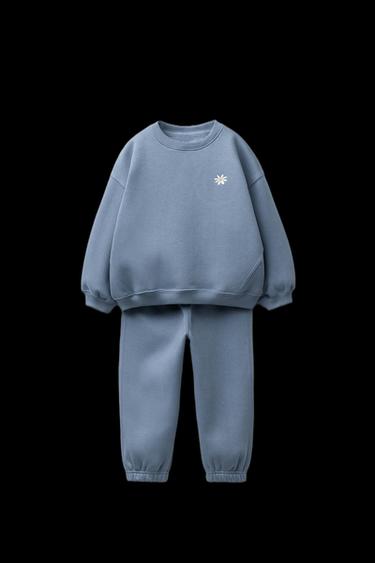 BESTICKTES SWEATSHIRT UND JOGGER-SET - Mittelblau von Zara - Bild 0