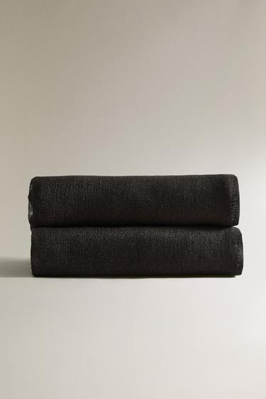 PLAID LIN FRANGES - Marron foncé de Zara - Image 1