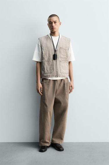 WASHED RELAXED FIT WAISTCOAT - Stone by Zara - Image 0