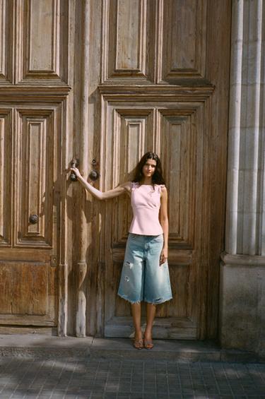 STRAPPY TOP WITH BOWS - Faded pink by Zara - Image 0
