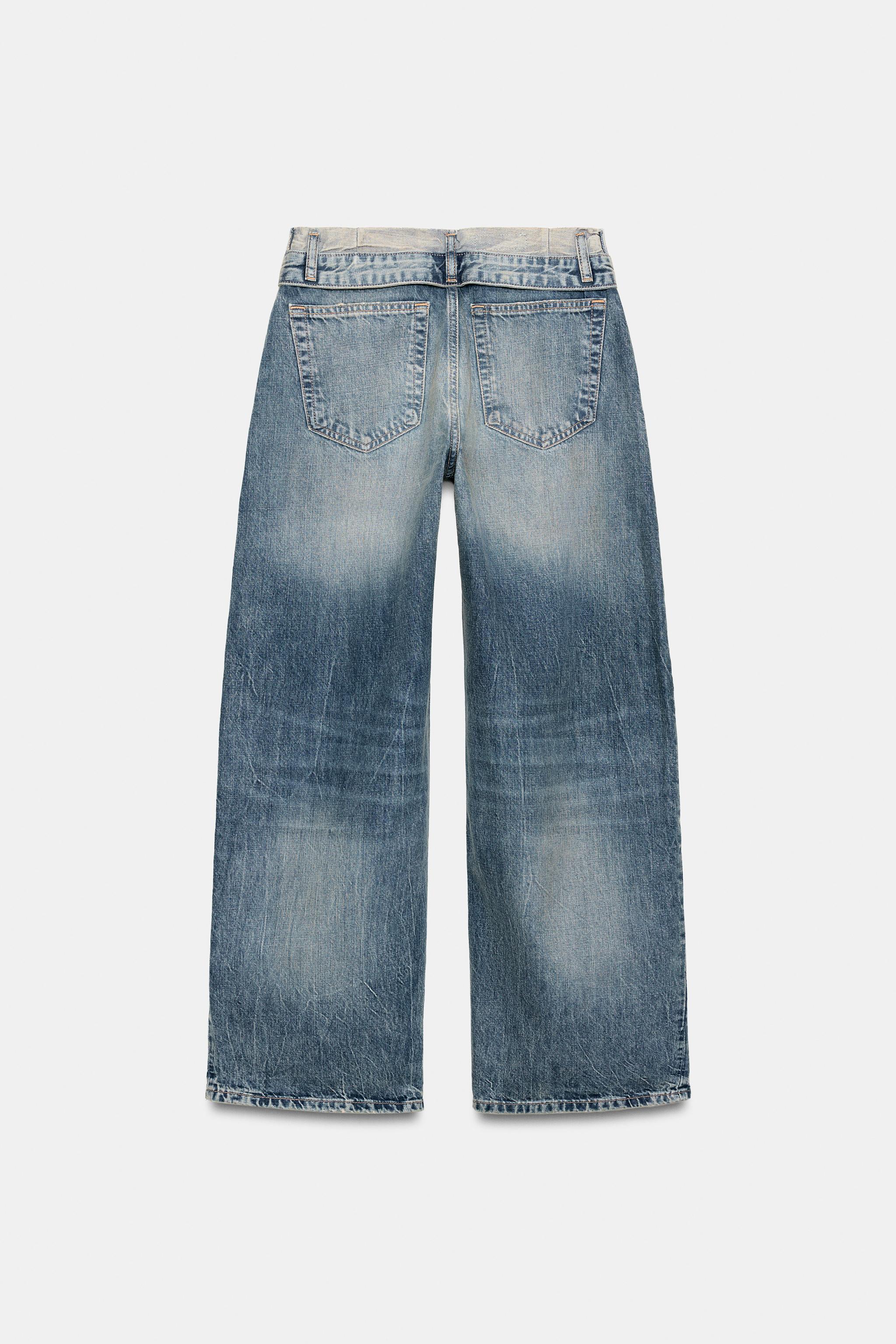 JEAN TRF TAILLE MI-HAUTE À CEINTURE PLIÉE