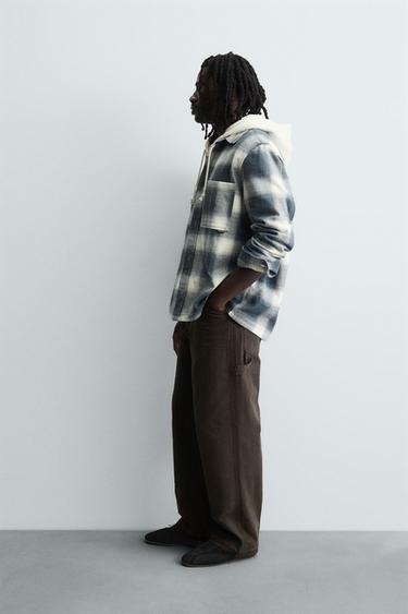 CHEMISE À CARREAUX EN FLANELLE - Bleu / Blanc de Zara - Image 3