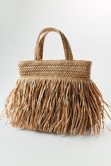 MINI BOLSO DE MANO FLECOS - Beige claro de Zara