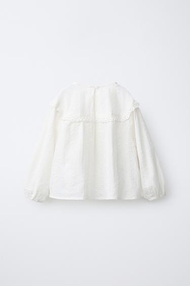 ROMANTIC EMBROIDERED SHIRT - Ecru by Zara - Image 1