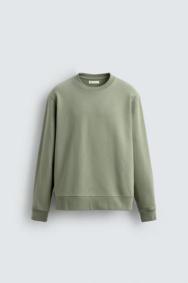 Zara CREWNECK SWEATSHIRT LIMITED EDITION - Olive green