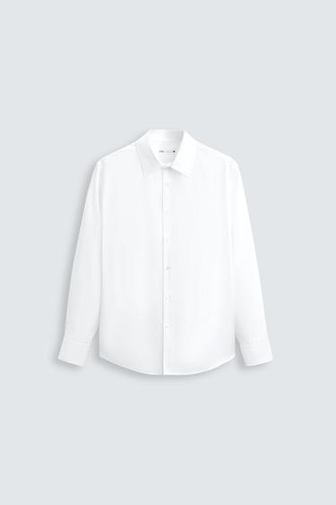CAMISA ESTRUCTURA TWILL - Blanco de Zara