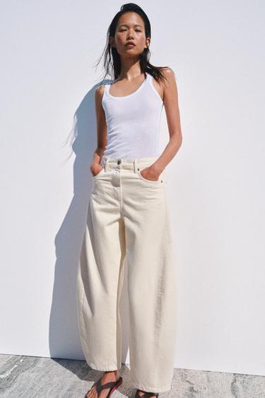 JEANS ZW COLLECTION ANKLE BALLOON TIRO MEDIO - Crudo de Zara