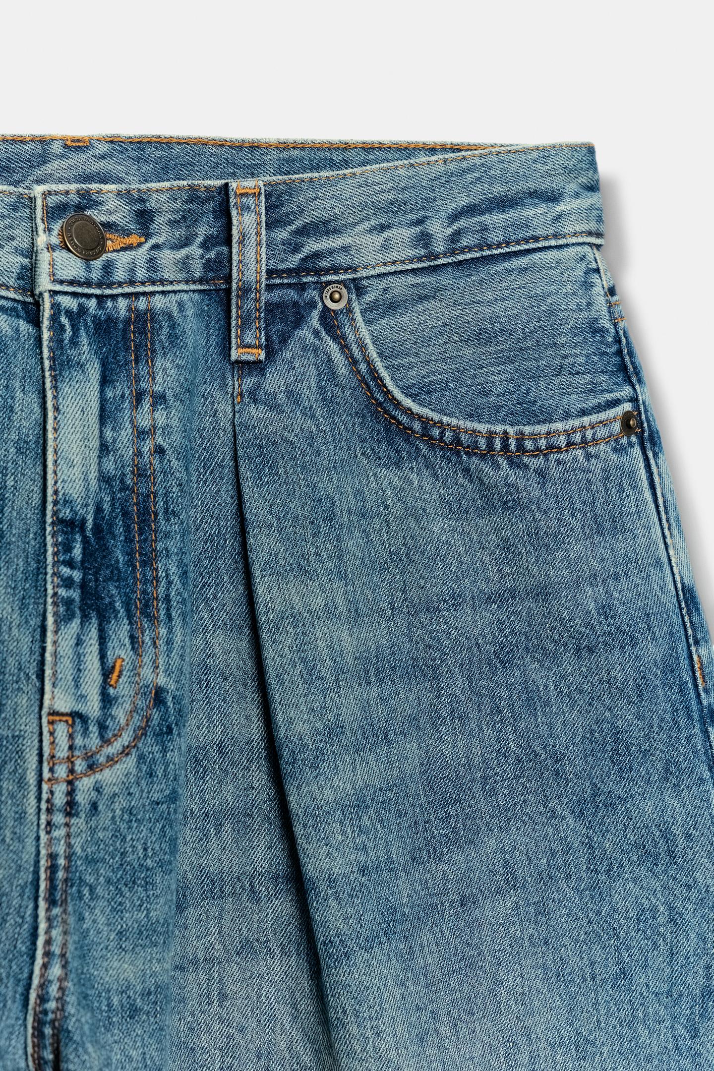 Женские шорты Zara ZW Collection Mid-Rise Denim Shorts, цвет: Синий — фото 7