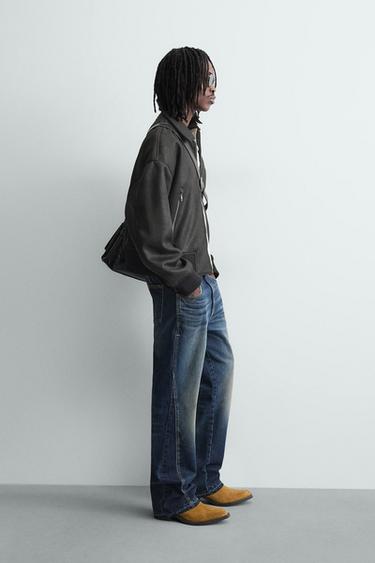 LEATHER EFFECT BOMBER JACKET - Black by Zara - Image 3