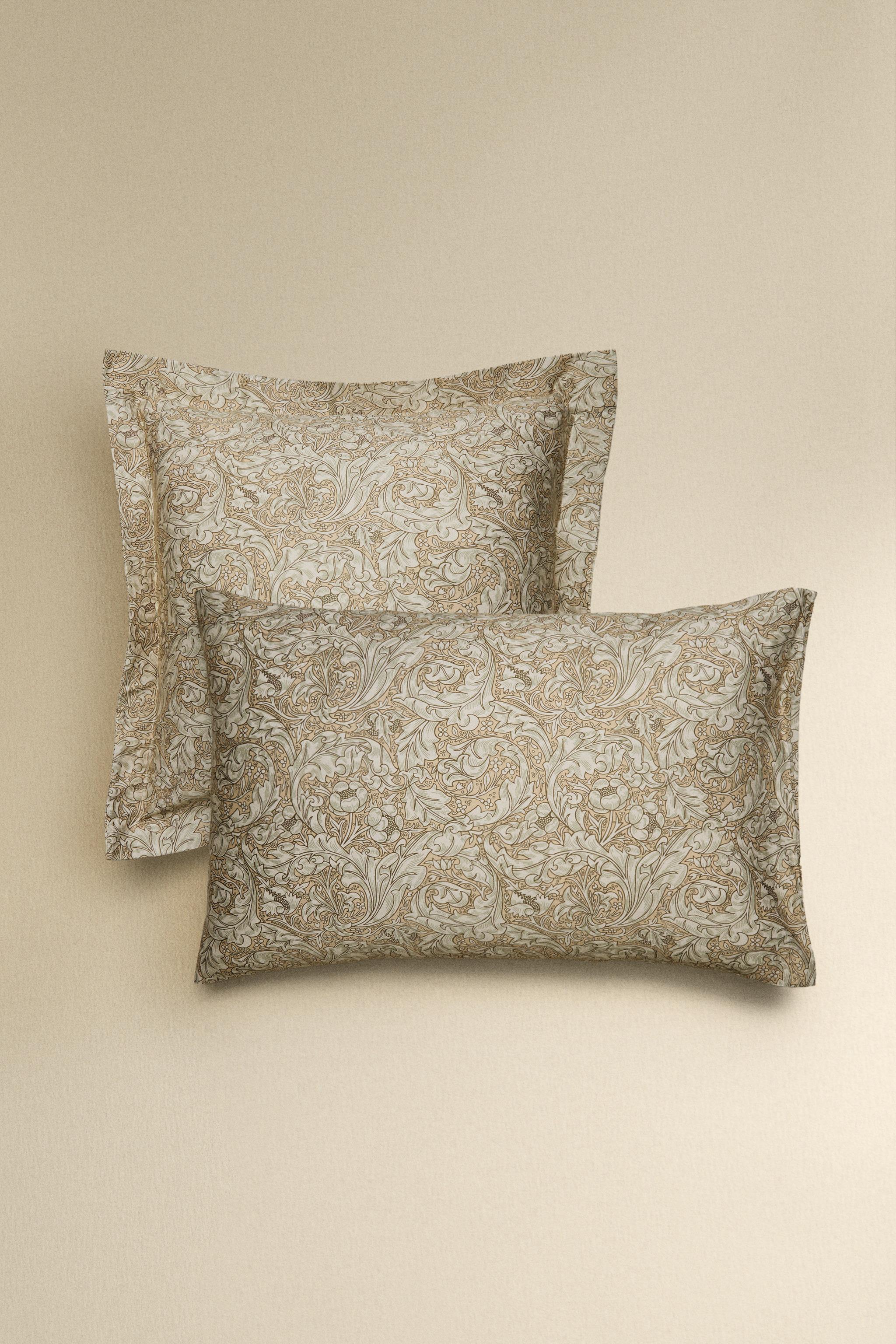 OlliElla オリエラ ピキバスケット M 中 BEAMS ZARA MORRIS & CO. FLORAL SATEEN COTTON PILLOWCASE - Vanilla | ZARA
