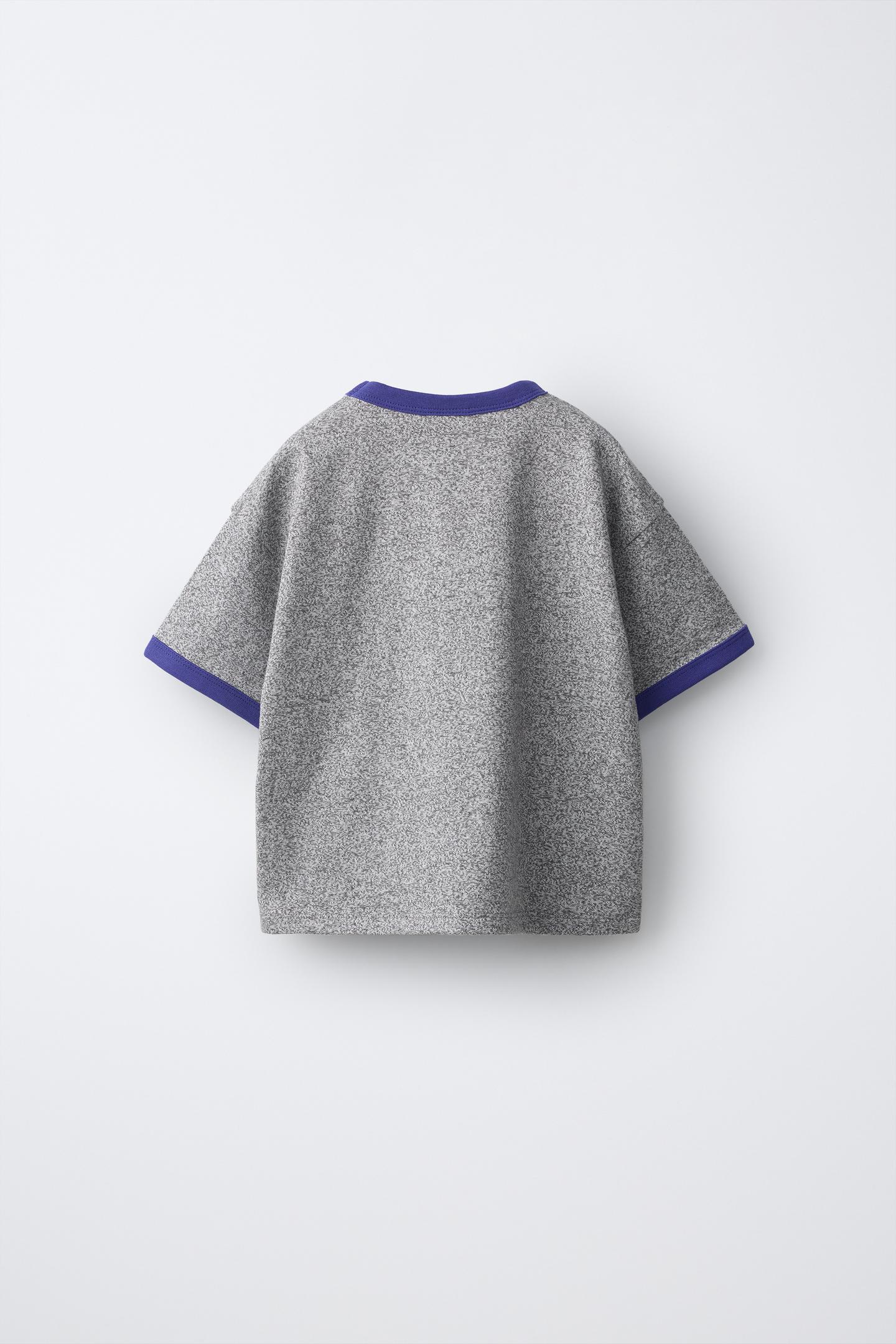 Детская футболка Zara Snoopy Peanuts™ Print, цвет: Серый меланжевый — фото 2