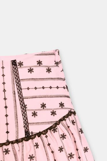 EMBROIDERED SKORT - Pink by Zara - Image 7