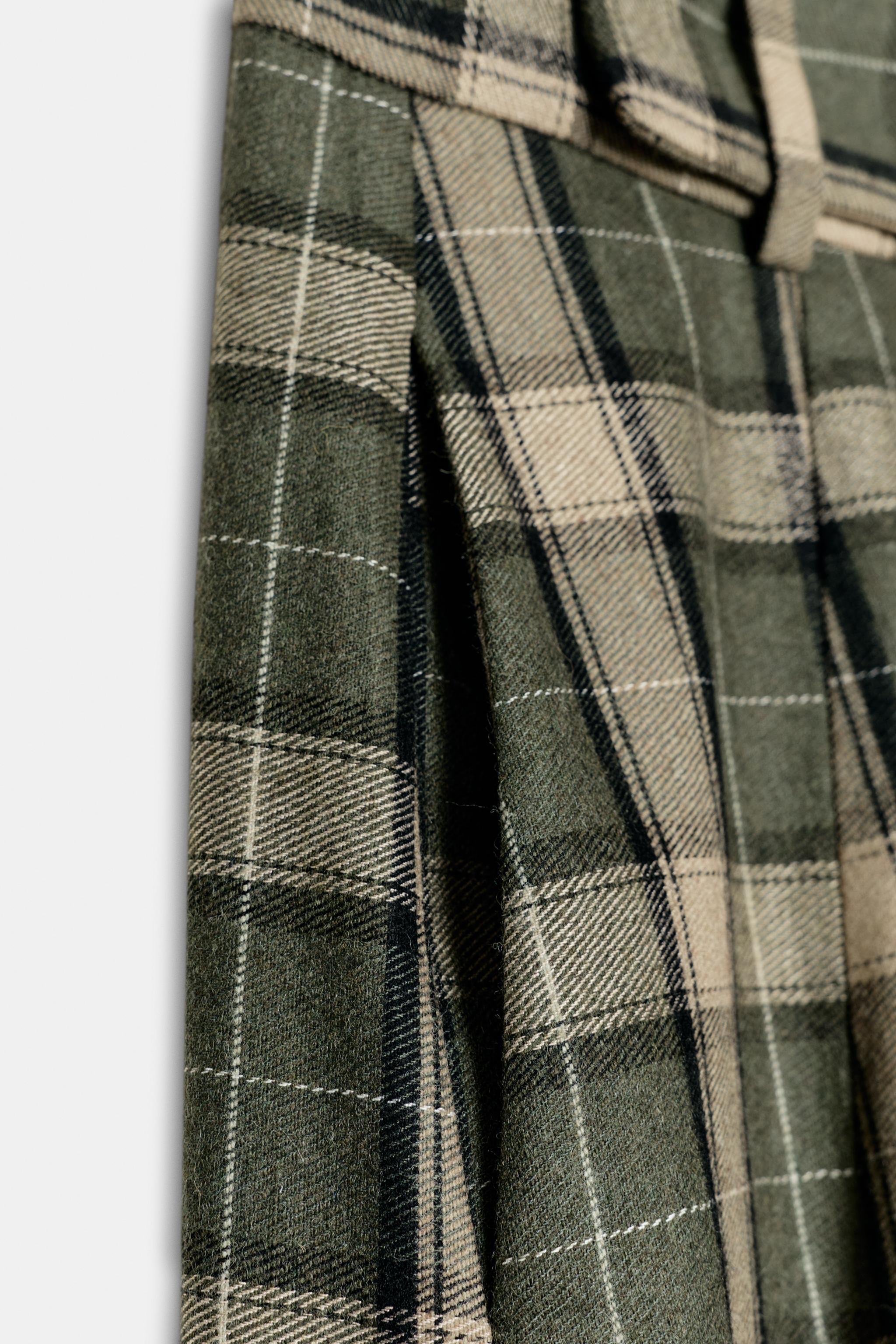 PLAID WOOL PANTS ZW COLLECTION
