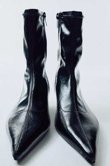 KITTEN HEEL ANKLE BOOTS - Black by Zara