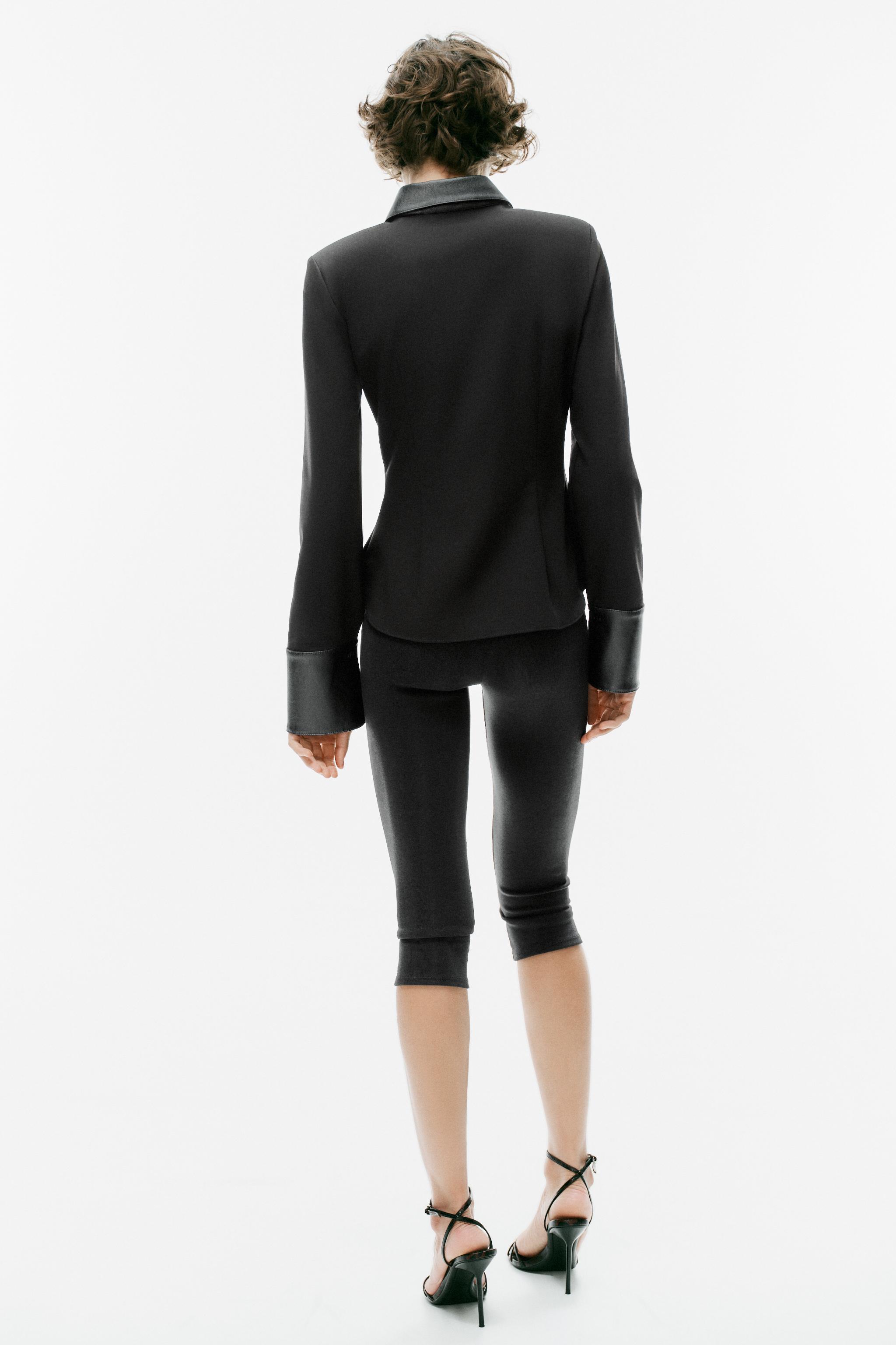 Женские рубашки Zara SHOULDER PAD CONTRAST SHIRT — фото 6